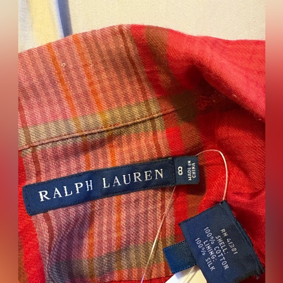 Ralph Lauren Plaid Long Sleeve Shirt Dress Cotton Silk Belted Leather Button Up - Picture 4 of 12
